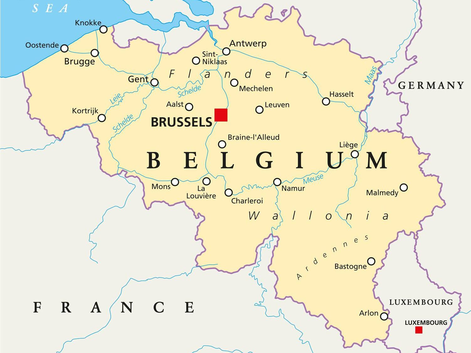 Carte de la Belgique